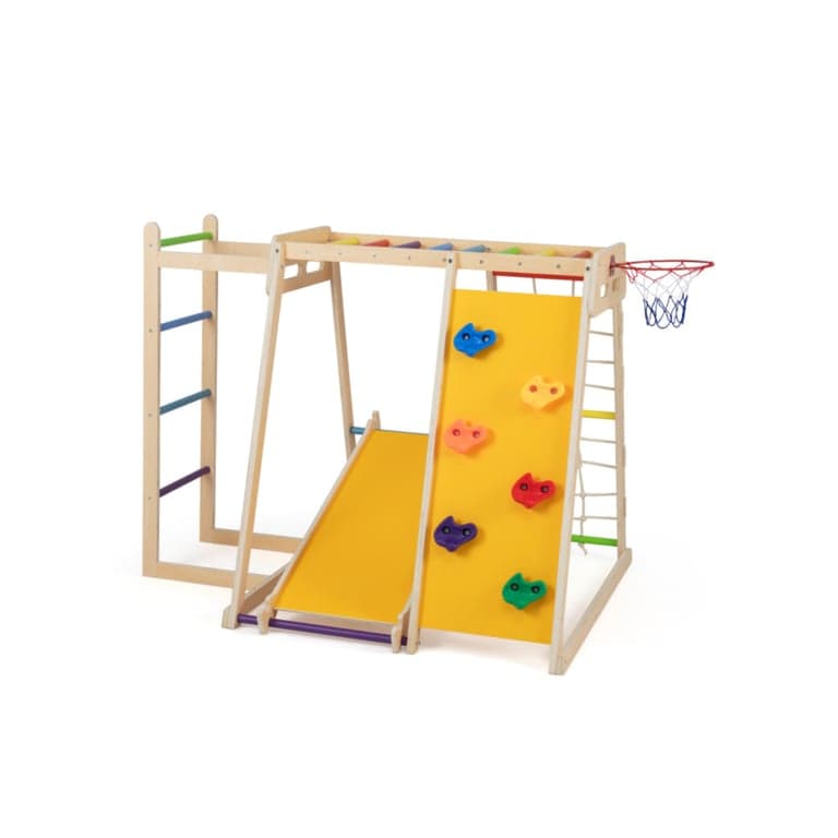 Costway 6-in-1 Jungle Gym With Basketball Hoop Multicolor