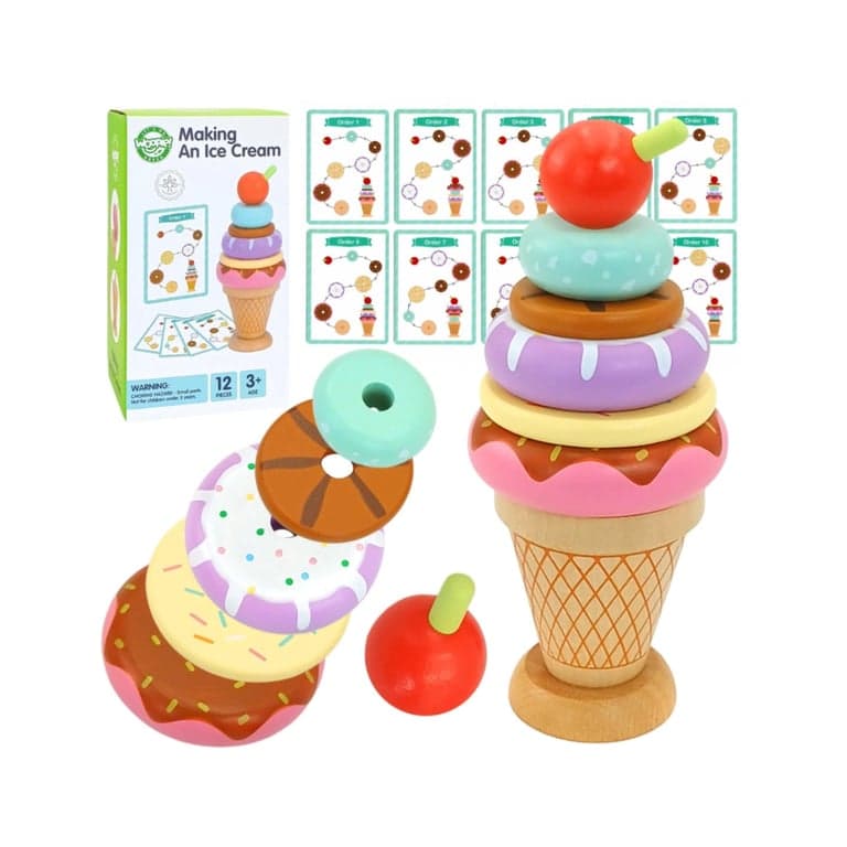 Woopie Green Ring Stacker Make an Ice Cream