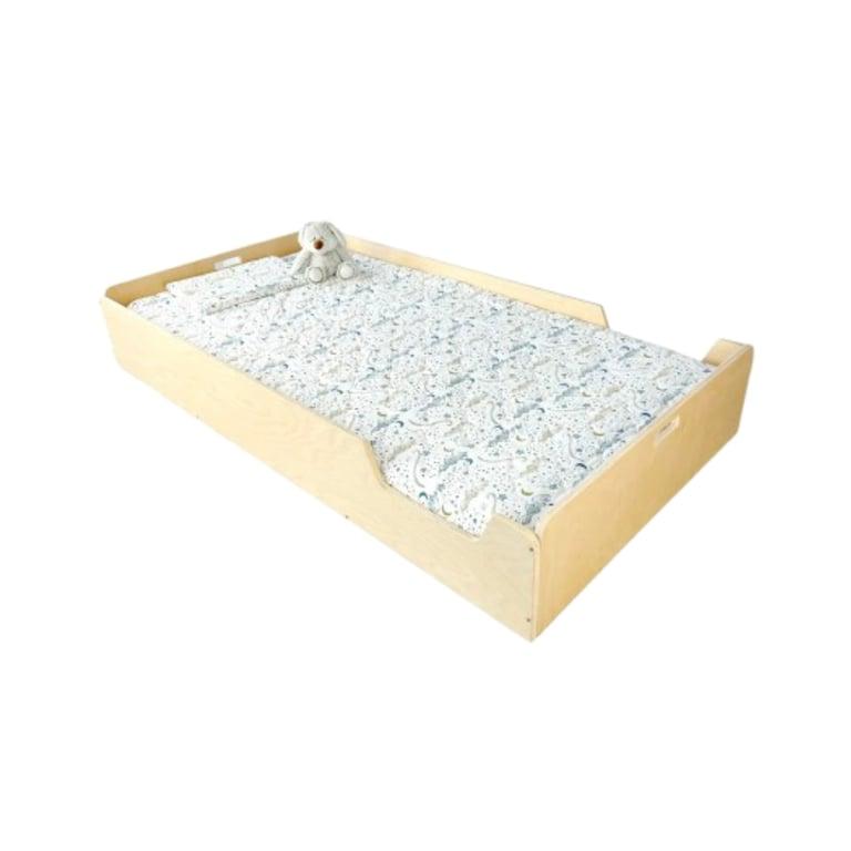 Montessori Sapiens Child Apple Montessori Floor Bed With Rails Birch Twin