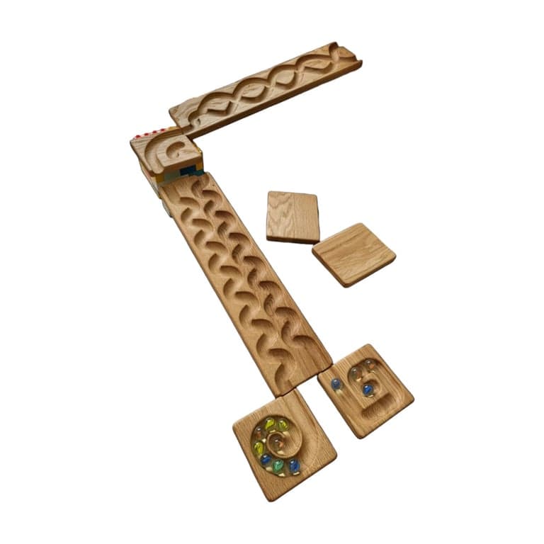 THREEWOOD Marble Run Track Race Set of 2 Wind and Whirlpool