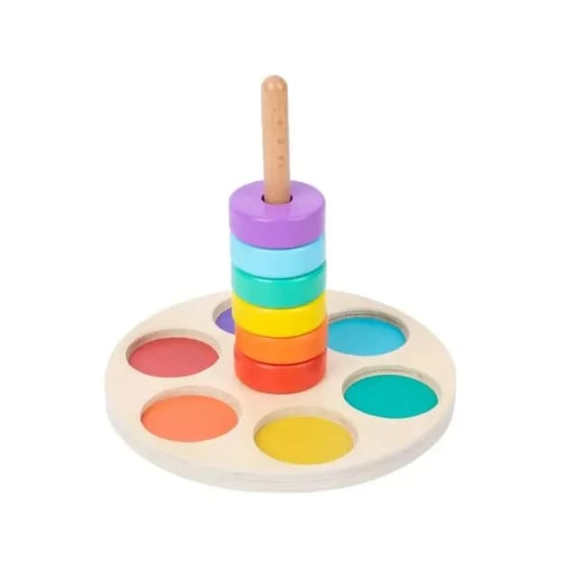 Seaside-Montessori Wooden Rainbow Stacking Toy
