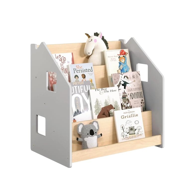 Busy Kids Bookshelf Gray 