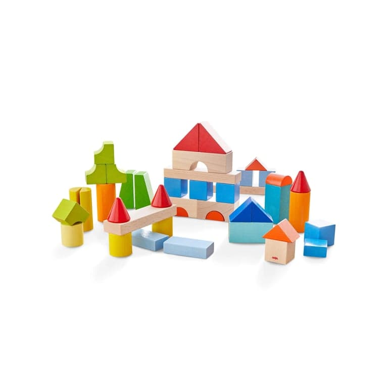 HABA Colored Wooden Building Blocks 46 Pieces