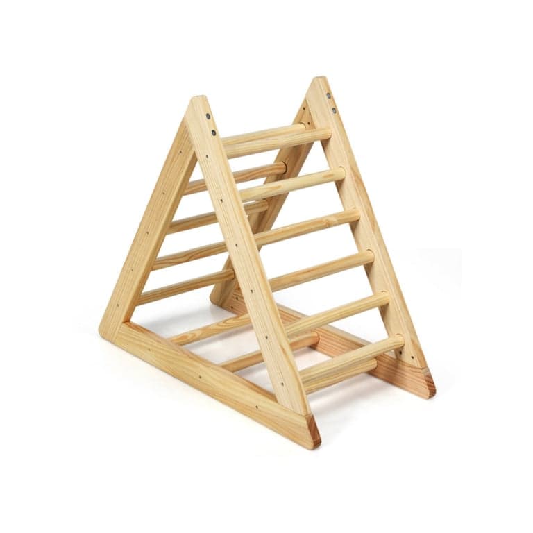 Costway Wooden Triangle Climber Natural