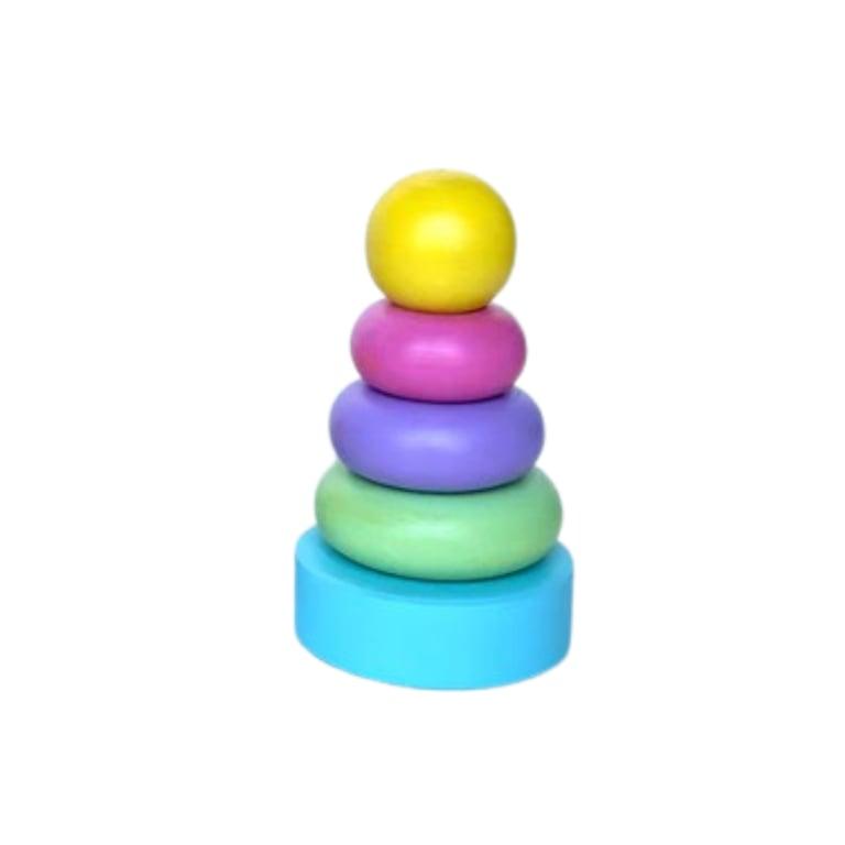 Montessori PoppyBabyCo Pastel Ring Stacker Yellow