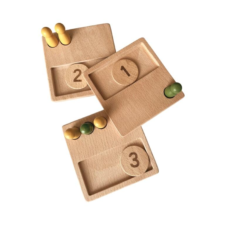 Montessori Zoe's Little Things Counting Peg Boards Wood Set