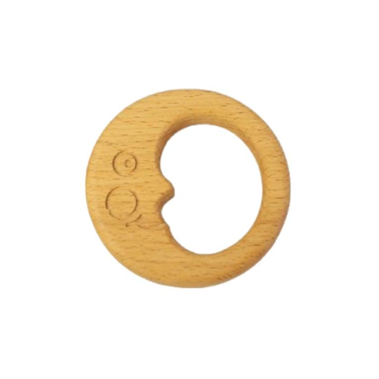 Montessori PoppyBabyCo Organic Wooden Teether Moon