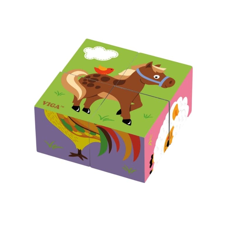 Viga Cube Puzzle Farm Animals