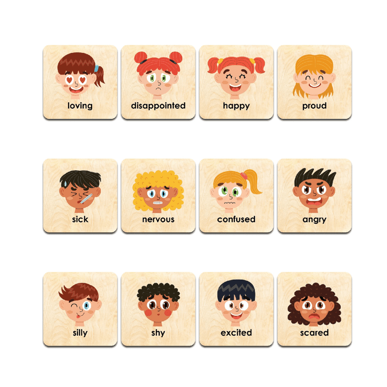 Montessori Bush Acres Memory Game Emotions V1 With Labels