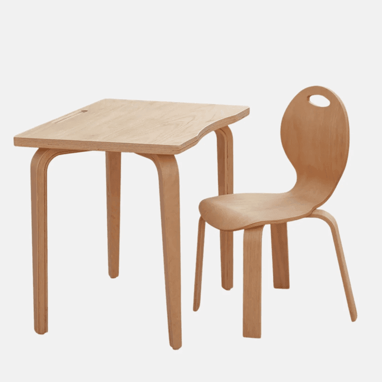 Montessori Pegasus Toys Furniture Montessori Pearl Table and Chair Set Natural