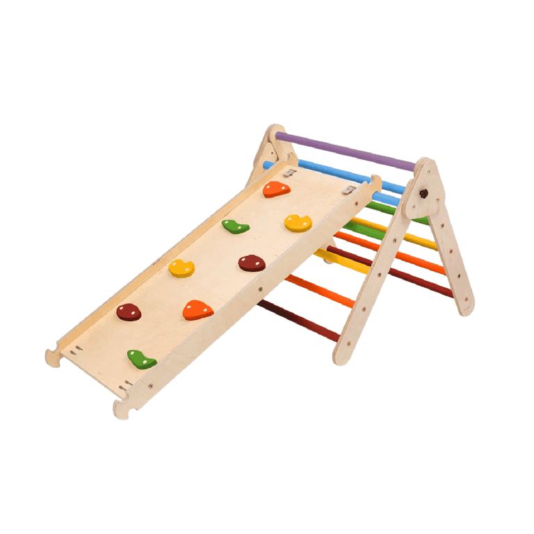 Montessori Katehaa Pikler Triangle Classic With Ramp Rainbow