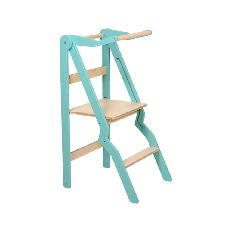 Lumbary Foldable Helper Tower ZigZag Turquoise