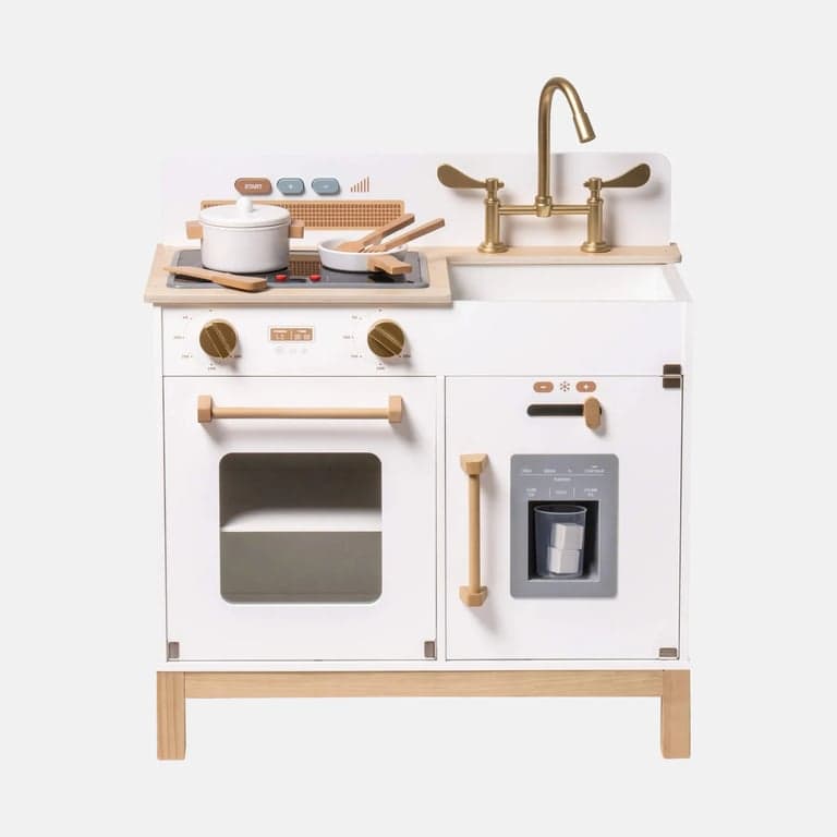 Robud Wooden Kids Play Kitchen Montessori White