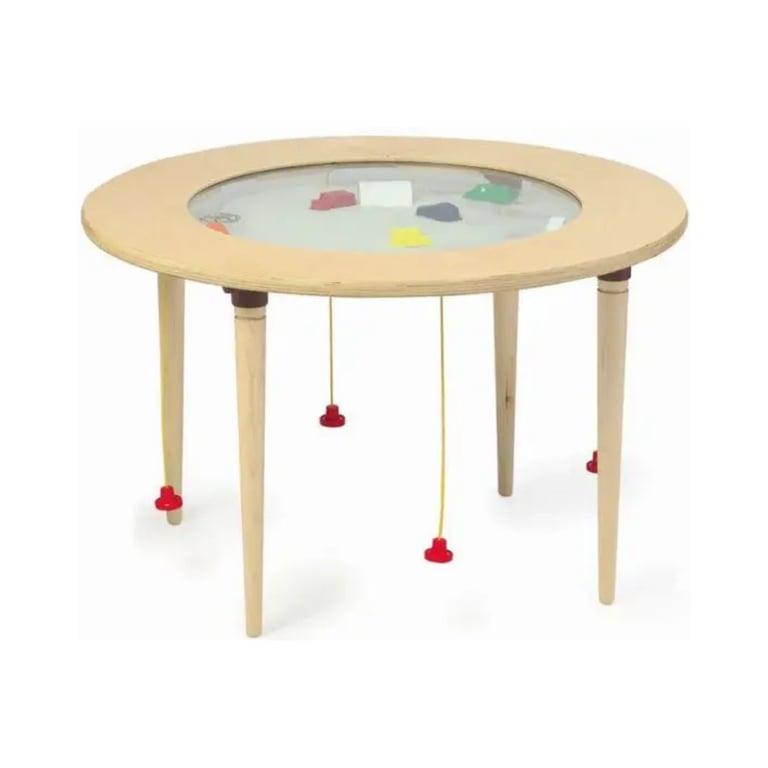 Montessori Gressco Colors and Shapes Round Magnetic Sand Activity Table Natural 18 Inches