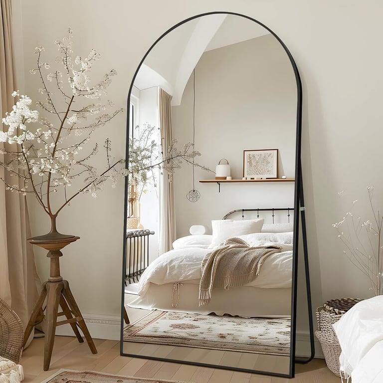 Montessori NicBex Arched Oversized Full Length Mirror With Stand 76 x 35 Inches Black