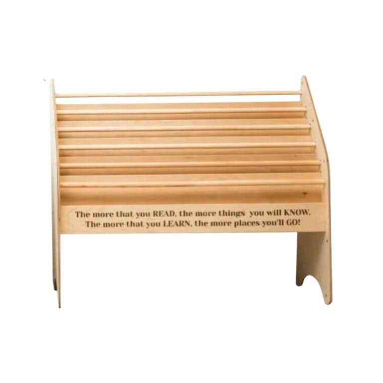 ChildUniverse Wooden Bookshelf Large Natural Font 2 With Personalization