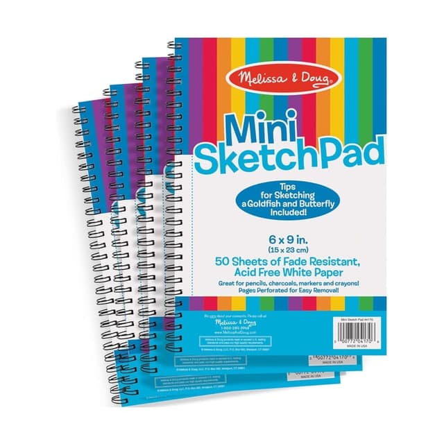 Melissa & Doug Mini Sketch Pad 6 x 9 Inches 4 Packs