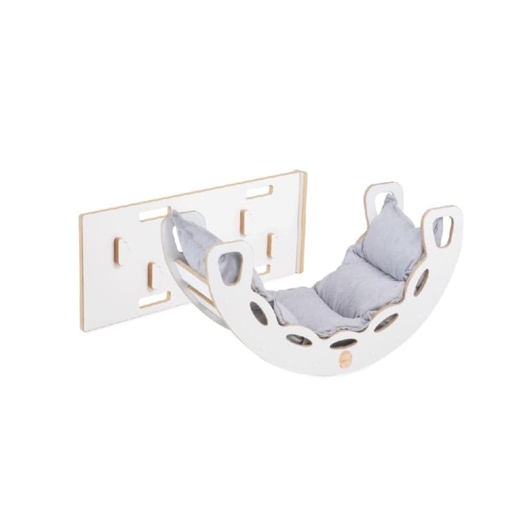 Plush Nest Small Climbing Arch With Ramp and Light Gray Pillow
