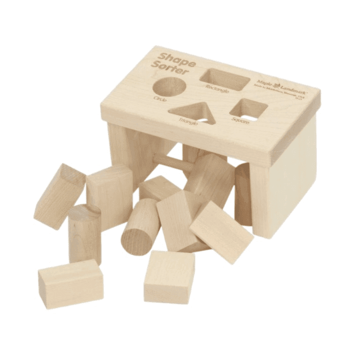 Maple Landmark Montessori Bench Shape Sorter Toy