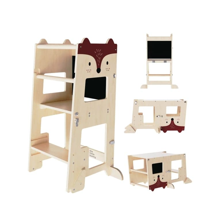 The Little Bunny Montessori Convertible Toddler Tower Fox