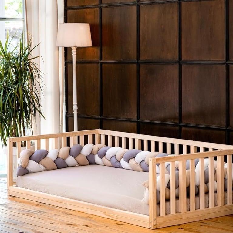 Montessori Wood and Montessori Front Open Twin Floor Bed Height 19 Inches