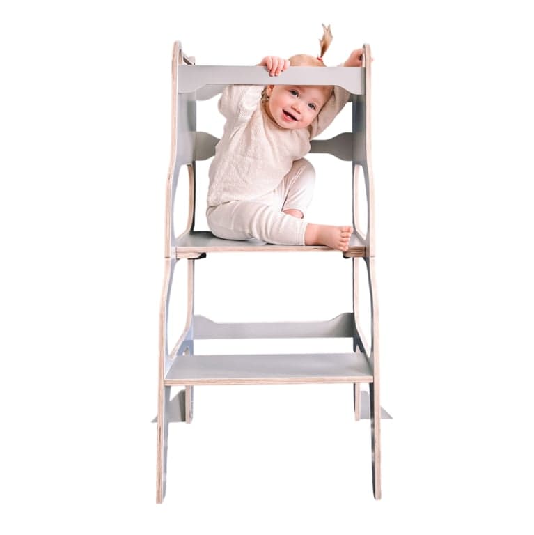 Lakaluk Convertible Learning Tower Bear Grey