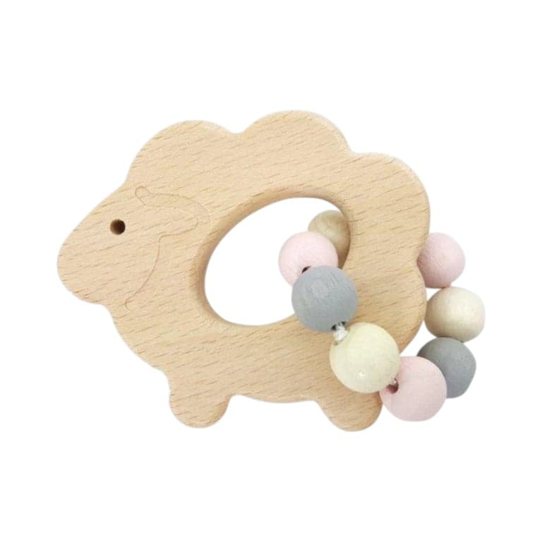 Hess-Spielzeug Rattle Sheep Natural Pink