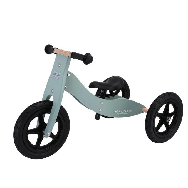 Montessori My Happy Helpers 2-in-1 Wooden Trike Balance Bike Sage Green No Canvas Bag