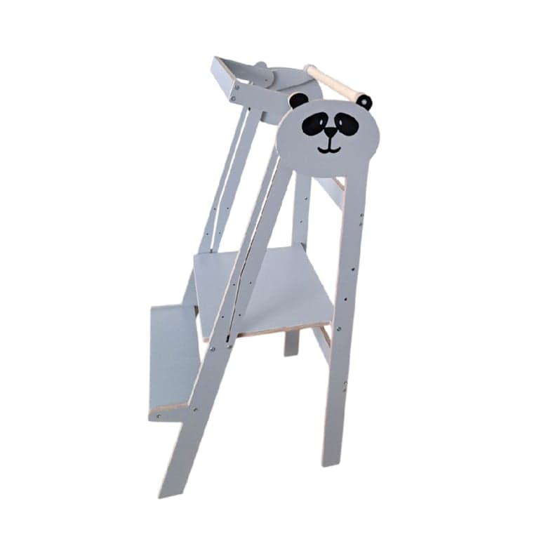 Lakaluk Foldable Learning Tower Panda Grey