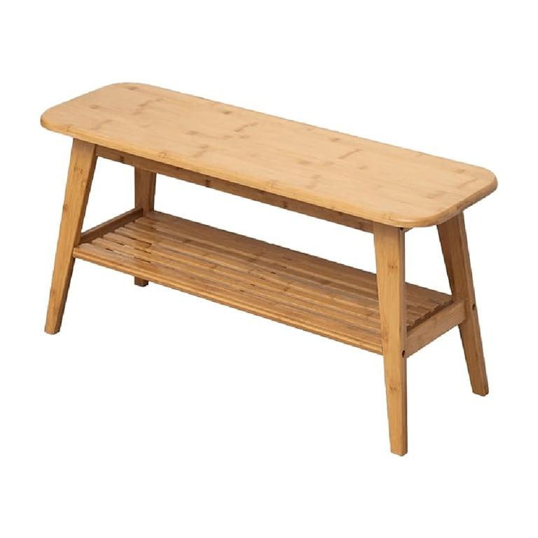 Montessori latifolia 2-Tier Storage Bamboo Shoe Bench Natural