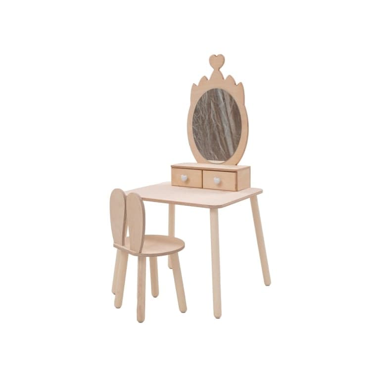 Family SCL Princess Vanity Table With Unpainted Crown Mirror