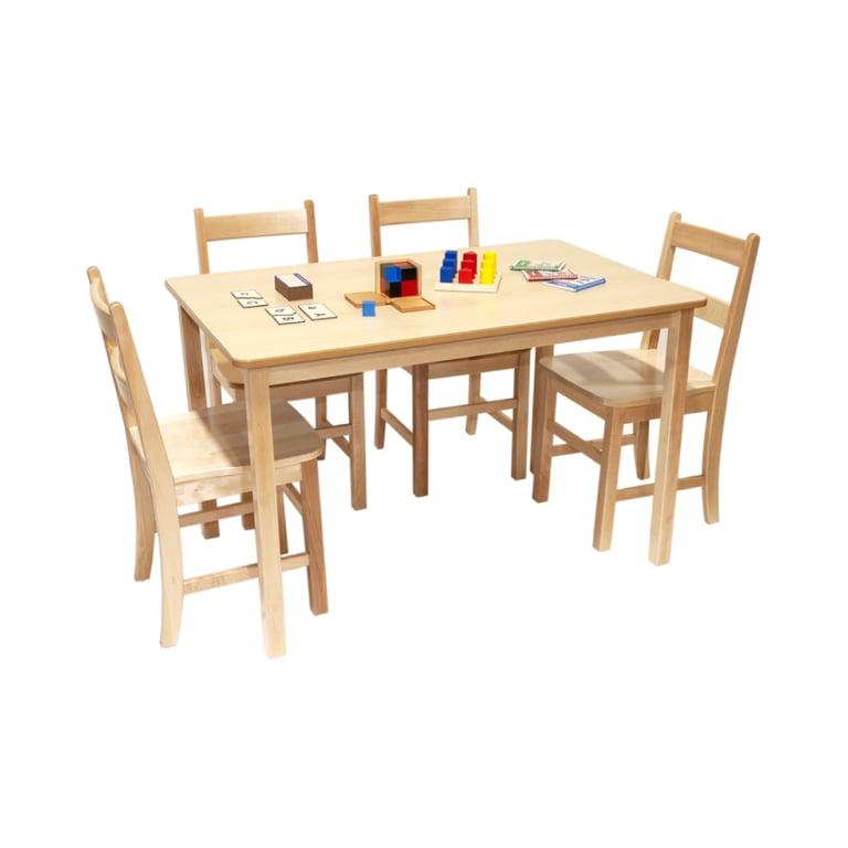 Montessori Alison's Montessori Solid Birch Classroom Table 30 x 48 Inches Laminate Top Rectangular Table Leg 22 Inches