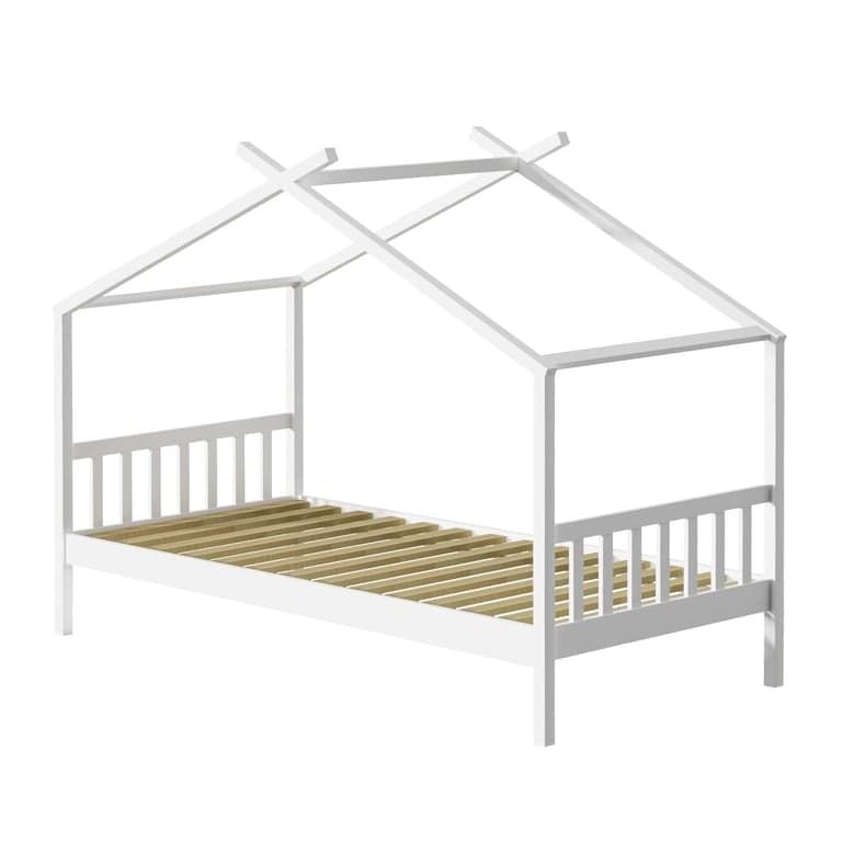 Oikiture Single House Bed Frame White