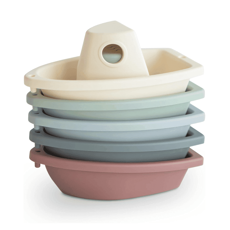 Montessori mushie Stackable Bath Boats Toy Original