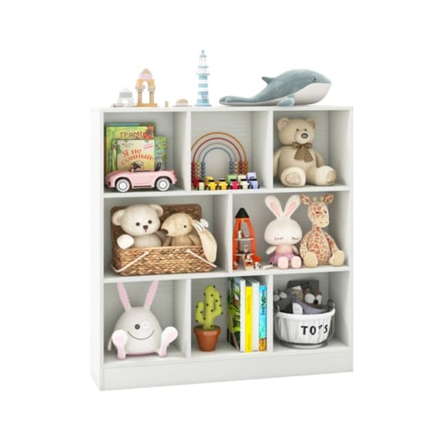 Costway Freestanding Bookcase 8 Cubes White