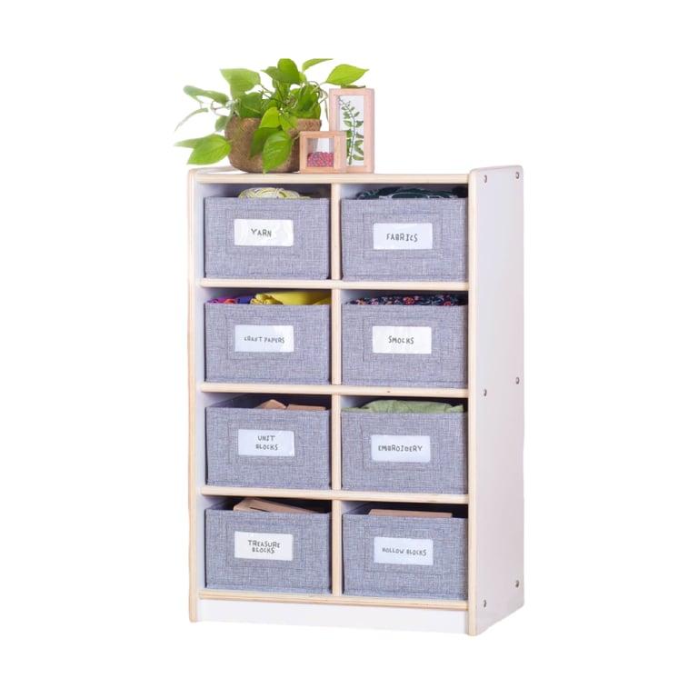 Montessori Guidecraft EdQ 8 Cubby Bin Storage Organizer White