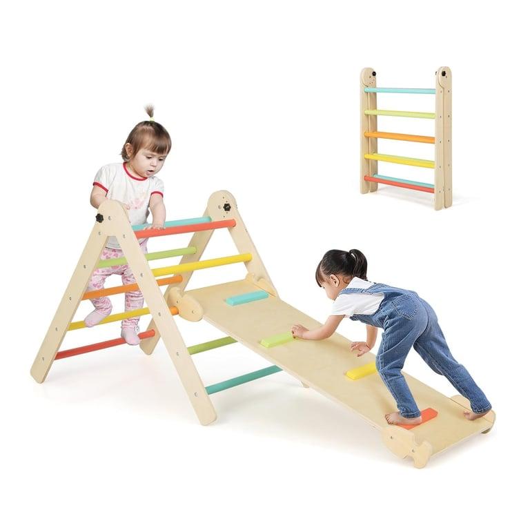 Montessori Honey Joy 4-in1 Climbing Triangle With Reversible Ramp Colorful