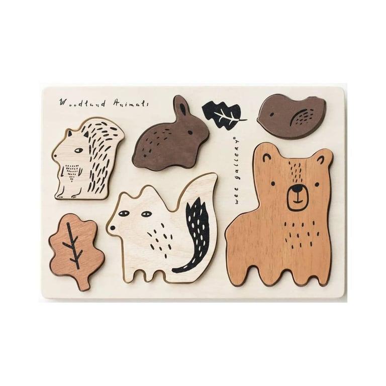 Montessori Wee Gallery Wooden Tray Puzzle Woodland Animals