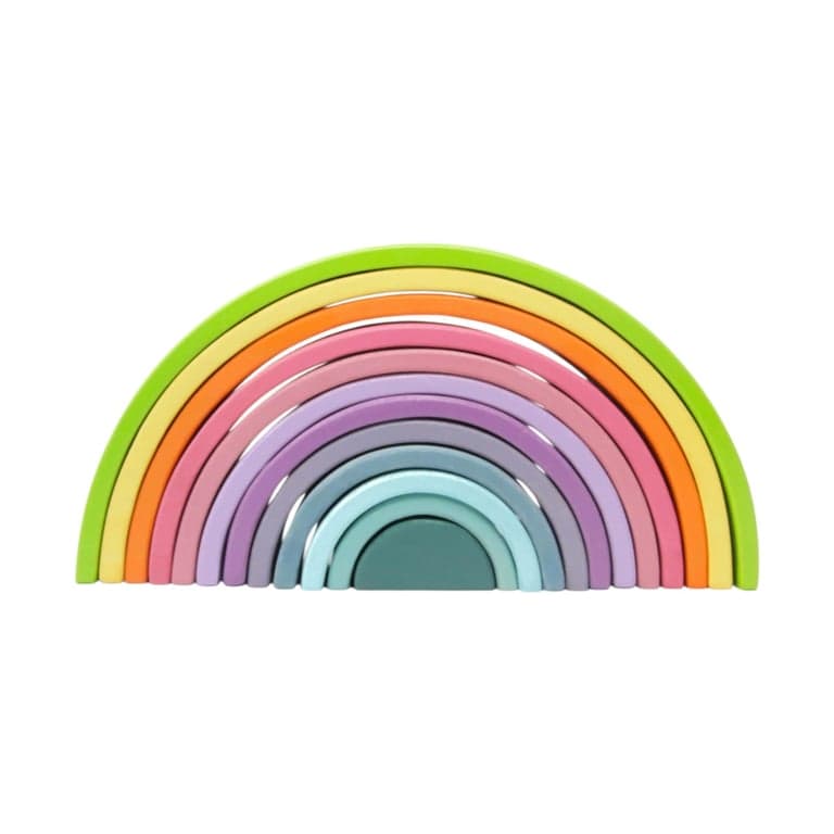 Green Walnut Large Pastel Rainbow Stacker