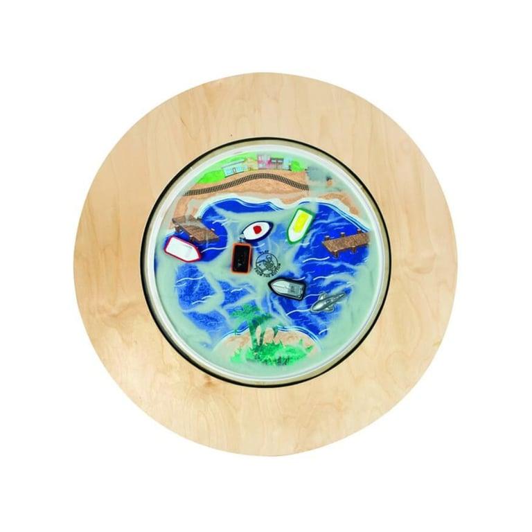 Montessori Playscapes Ocean Round Magnetic Sand Table Natural 18 Inches