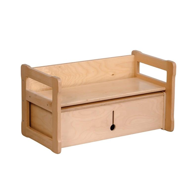 Montessori Woodjoy Small Bench With Box Beech