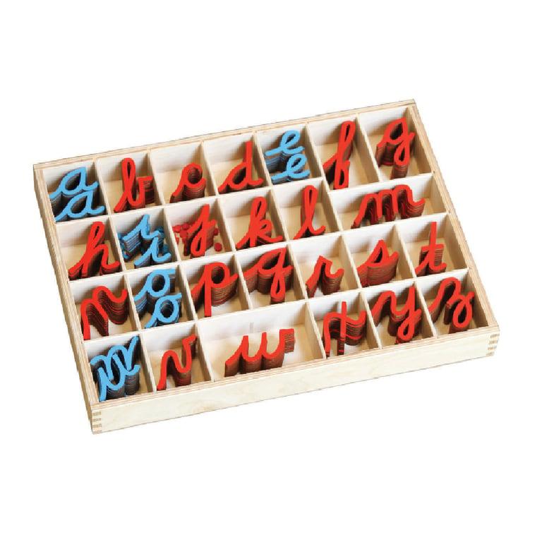 Montessori Bruins Montessori Small Movable Alphabet Cursive 10 & 20 Count With Box