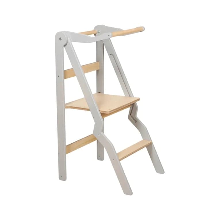 Lumbary Foldable Helper Tower ZigZag Pastel Gray