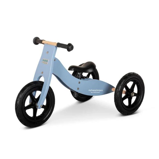 Montessori My Happy Helpers 2-in-1 Wooden Trike Balance Bike Slate Blue No Canvas Bag