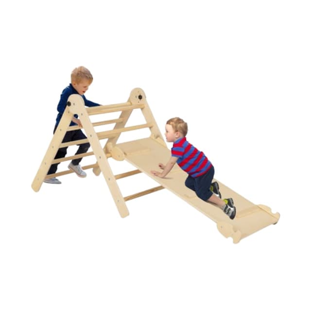 Costway 3-in-1 Foldable and Adjustable Triangle Set Natural