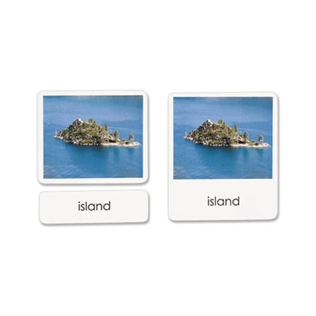 Maitri Learning Land and Water Cards Set 1 3-Part Reading