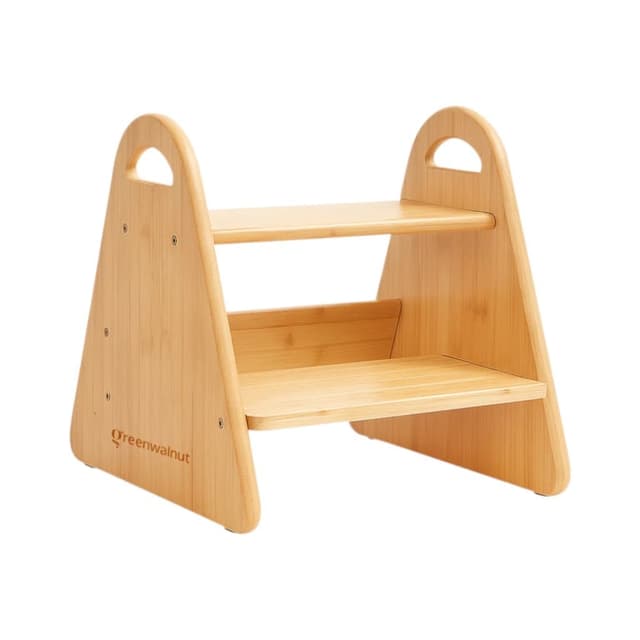 Green Walnut Wooden Step Stools for Kids