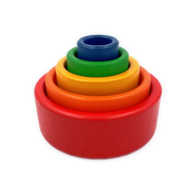 Green Elephant Home and Toys Nesting Bowls Primary Rainbow Colors