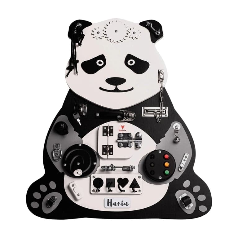 Foxy Family Busy Board Ela the Panda With Name and Stand