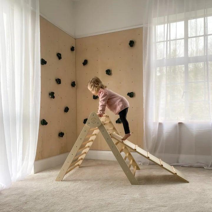 Montessori Toys From The Woods Climbing Triangle and Slide Natural